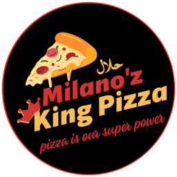 Milanoz King Pizza logo.